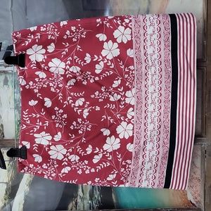 Ann Taylor Loft Pink and White Floral Pencil Skirt Size 10